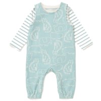 MTX05: Baby Sage Animal Print Dungaree & Top Outfit (0-18 Months)